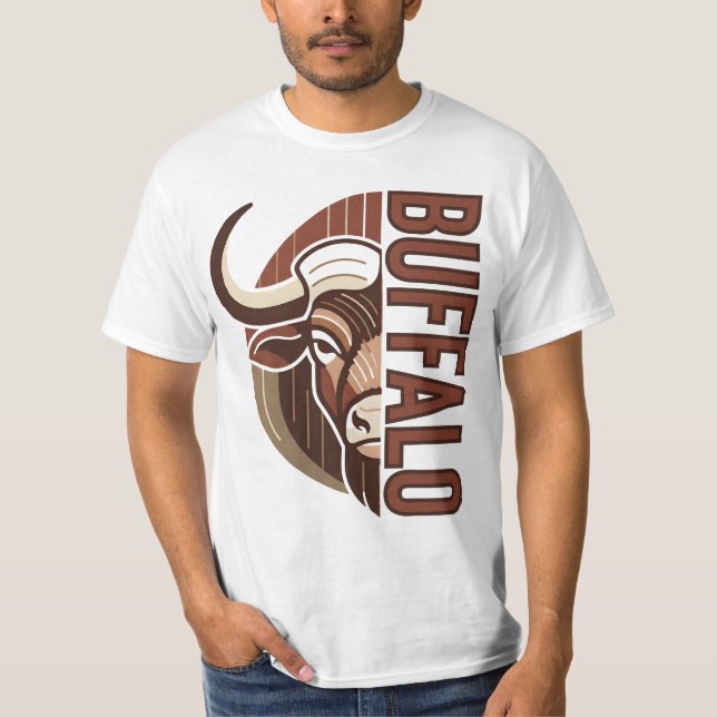 buffalo illustration with typo tee design (Front)