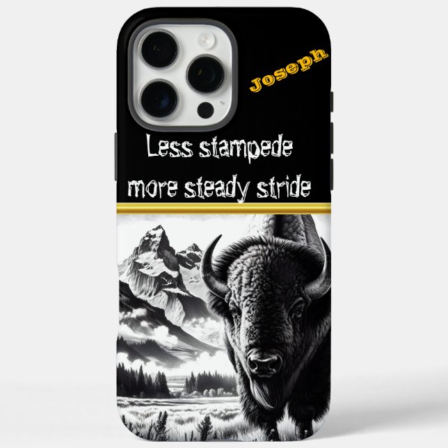 Buffalo in Scenic Mountain Landscape Case-Mate iPhone Case (Back)
