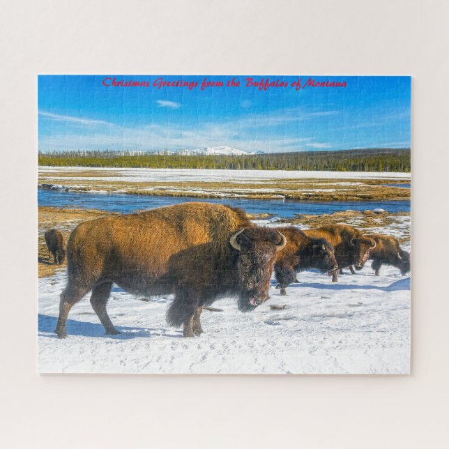 Buffalo Montana.Christmas Greetings Jigsaw Puzzle (Horizontal)