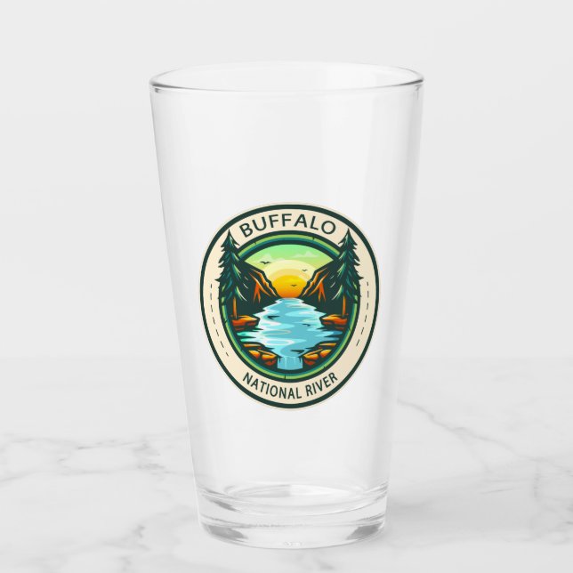 Buffalo National River Arkansas Badge Glass (Front)