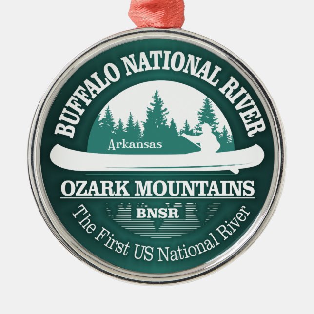 Buffalo National River (canoe) Metal Tree Decoration (Front)