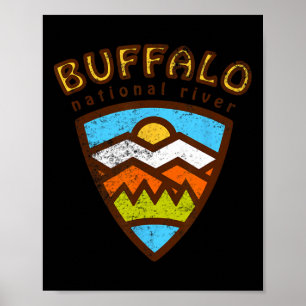 Buffalo National River Hiking Tee - Vintage Arkans Poster