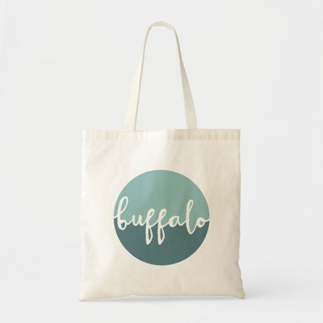 Buffalo, New York | Blue Circle Ombre Tote Bag (Front)
