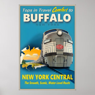 Buffalo New York Central Railroad Tops in Travel Poster