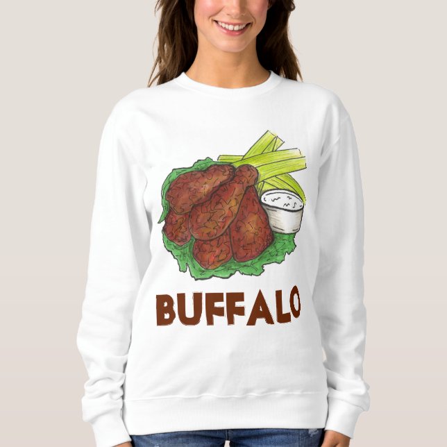 Buffalo New York Chicken Wings Celery Sweatshirt (Front)