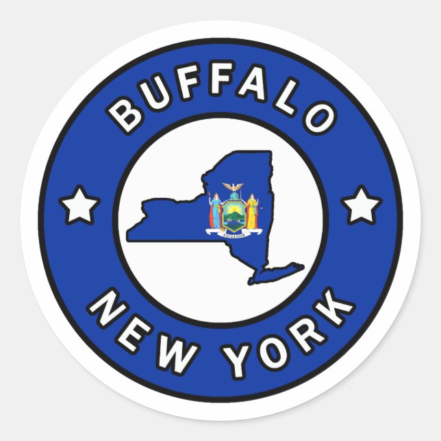 Buffalo New York Classic Round Sticker (Front)