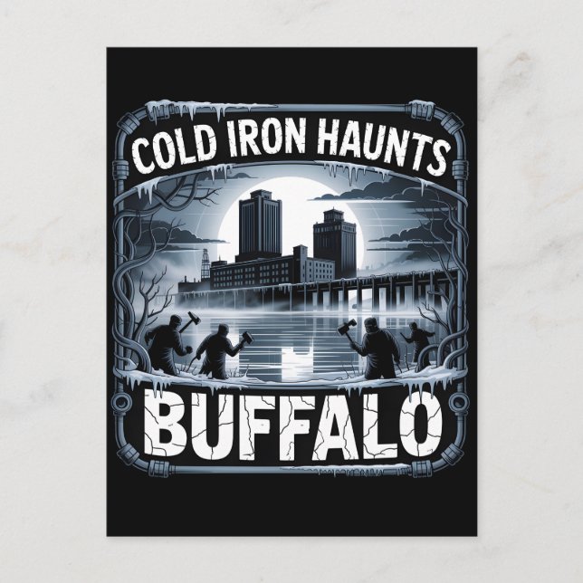 Buffalo New York Haunted Factory Halloween Art  Holiday Postcard (Front)