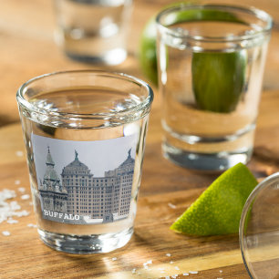 Buffalo, New York Landmarks Photo Shot Glass