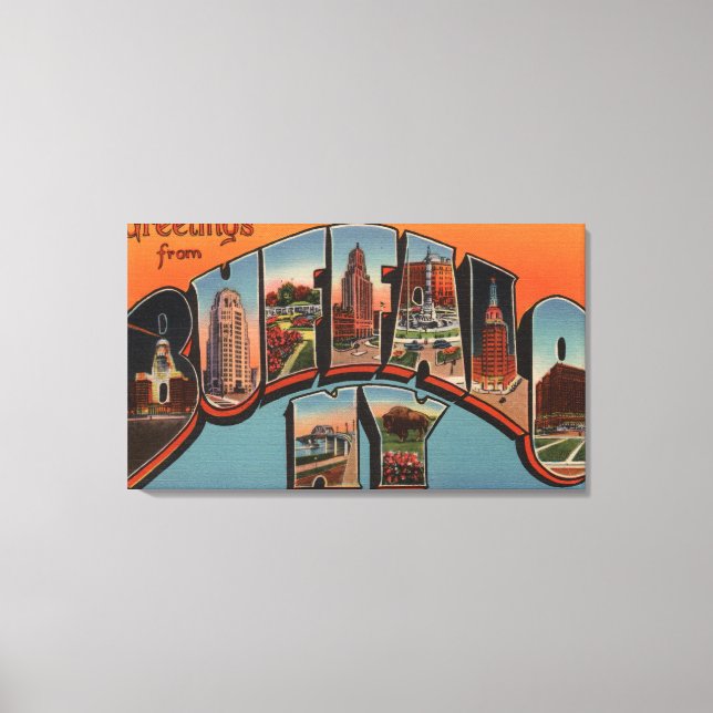 Buffalo, New York - Large Letter Scenes Canvas Print (Front)