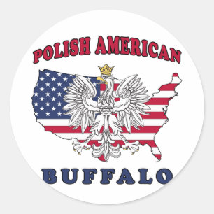 Buffalo New York Polish Classic Round Sticker