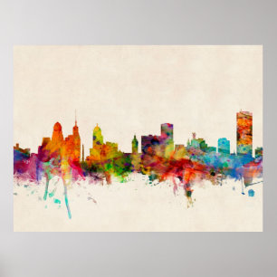 Buffalo New York Skyline Cityscape Poster