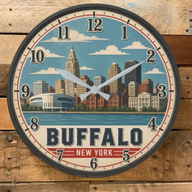 Buffalo New York Skyline Large Clock (Creator Uploaded)