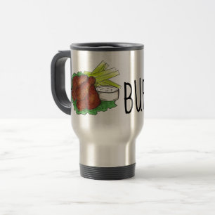 BUFFALO New York Spicy Chicken Wings Foodie BBQ Travel Mug