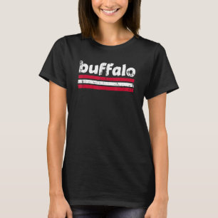 Buffalo New York Three Stripe Vintage Weathered 5 T-Shirt
