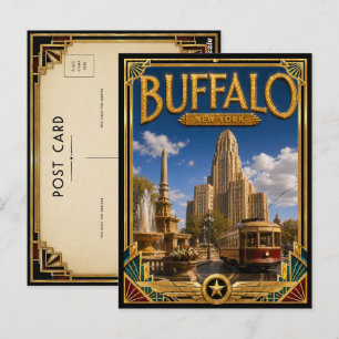 Buffalo New York Vintage Art Deco Golden Age Postcard