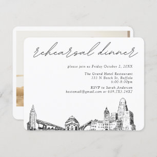 Buffalo New York Wedding Elegant Rehearsal Dinner Enclosure Card