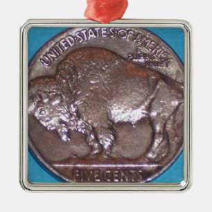 Buffalo Nickel Metal Tree Decoration