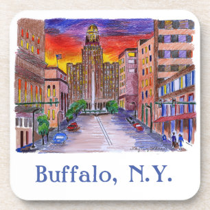 Buffalo NY City Hall Mary Kunz Goldman Coaster