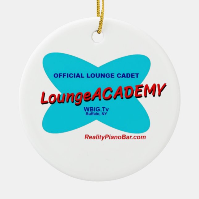 Buffalo NY Lounge Academy Retro Space Age Ceramic Tree Decoration (Front)