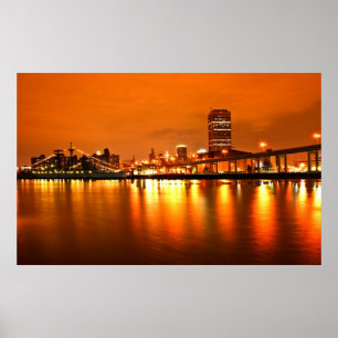 Buffalo NY, Night sky Poster
