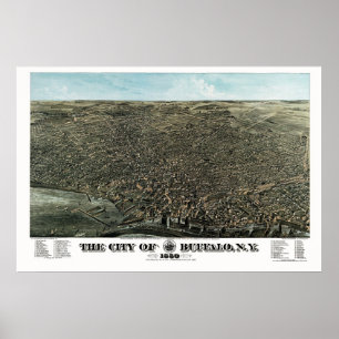 Buffalo, NY Panoramic Map - 1880 Poster