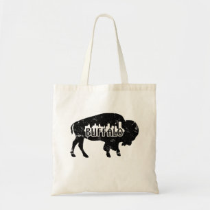 Buffalo NY Skyline Distressed Tote Bag