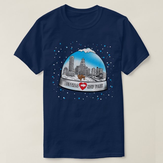 BUFFALO NY snow globe 716 New York love BFLO winte T-Shirt (Design Front)