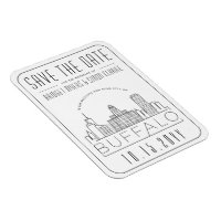 Buffalo NY Wedding Stylized Skyline Save the Date