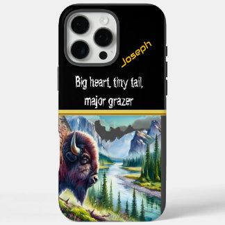Buffalo Overlooking a Calm River Valley iPhone 16 Pro Max Case