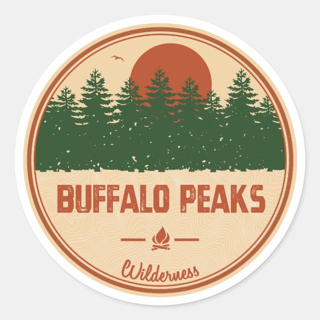 Buffalo Peaks Wilderness Colorado Classic Round Sticker (Front)