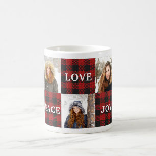Buffalo Plaid 3 Photo and Message Coffee Mug