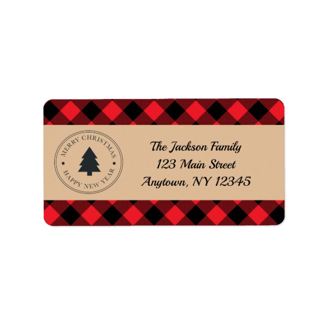 Buffalo Plaid Address Labels (Front)