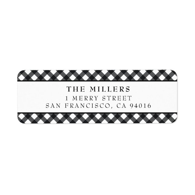 Buffalo Plaid Address Labels Christmas Holidays (Front)