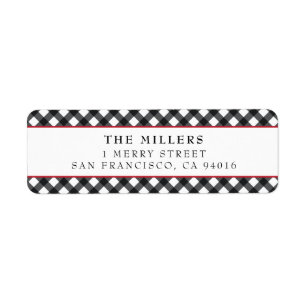 Buffalo Plaid Address Labels Christmas Holidays