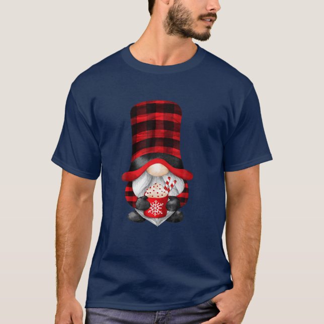 Buffalo Plaid And Hot Cocoa With Cute Family Chris T-Shirt (Front)