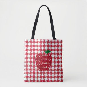 Buffalo Plaid Apple Teacher  Tote Bag