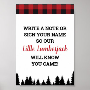 Buffalo Plaid Baby Shower Guest Book Sign Print