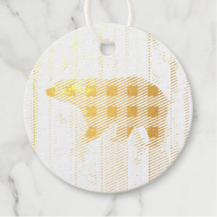 buffalo plaid bear wild one 1st birthday party favour tags