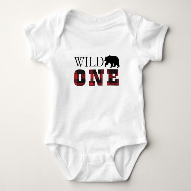 Buffalo Plaid Birthday Bodysuit (Front)