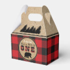 Buffalo Plaid Birthday Party Favour Boxes