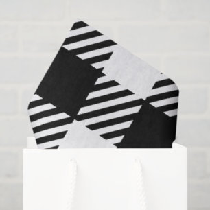 Buffalo Plaid Black White Classic Chic Timeless Tissue Paper