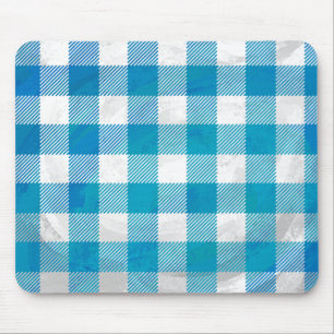 Buffalo Plaid Blue and White Mouse Mat