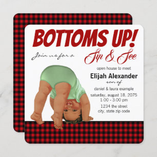 Buffalo Plaid Boy Sip and See Invitation