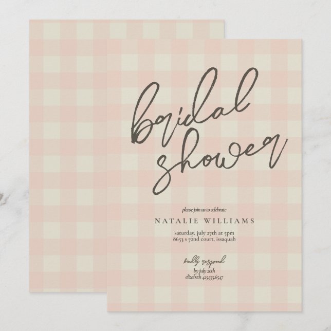 Buffalo Plaid Bridal Shower Invitation (Front/Back)