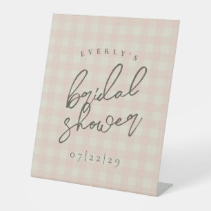 Buffalo Plaid Bridal Shower Pedestal Sign