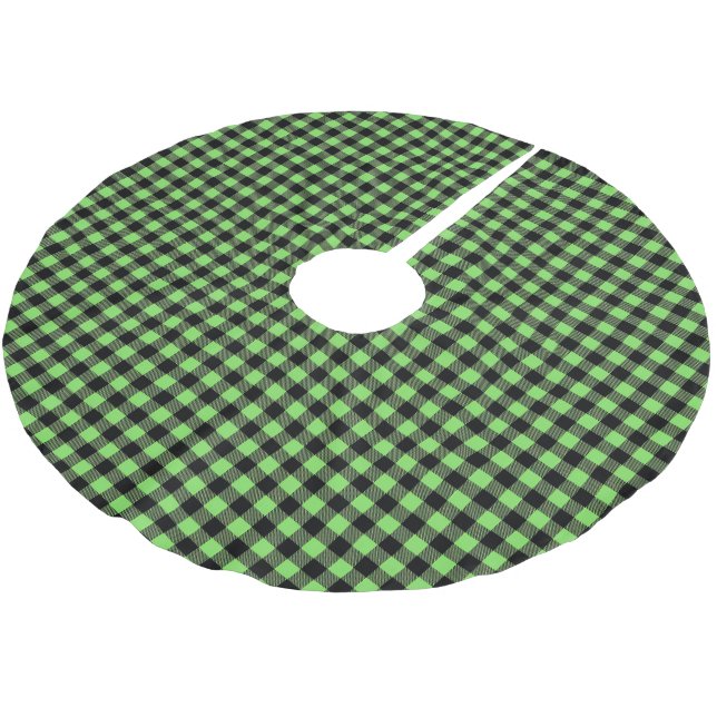 Buffalo Plaid Brushed Polyester Tree Skirt (Angled)
