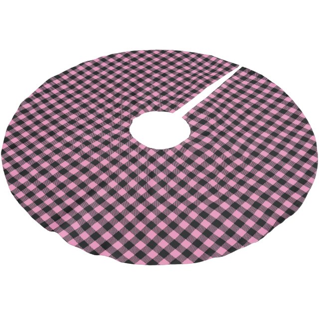 Buffalo Plaid Brushed Polyester Tree Skirt (Angled)