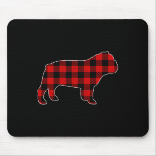 Buffalo Plaid Bulldog  Mouse Mat