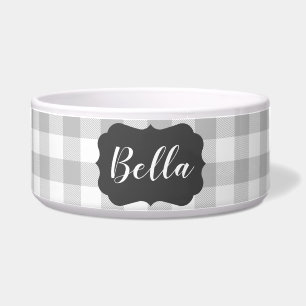 Buffalo Plaid Chalkboard Label Custom Name Pet