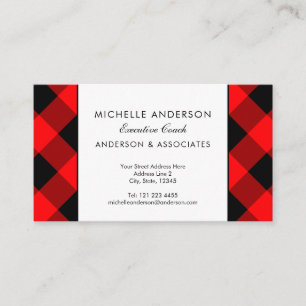 Buffalo Plaid Check Executive Coach Custom Colour Business Card